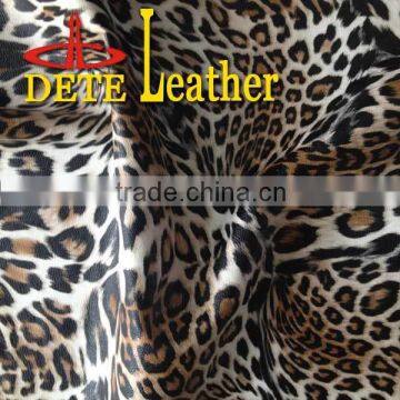 Genuine Leather Garment Fabric pu Leather With Leopard Grain Garment Stocklot pu Leather