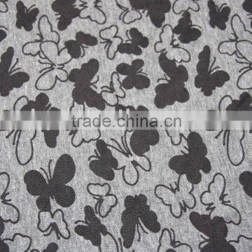 CVC burnt-out single jersey fabric