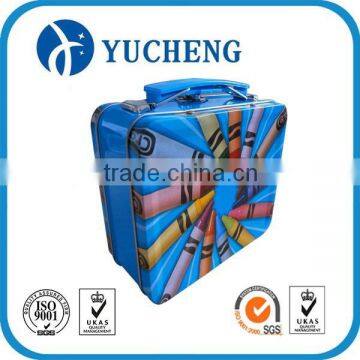 tinplate multicolour semiportable lock storage tin toy box