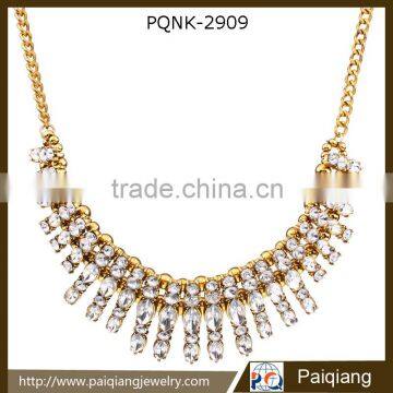 Latest design wholesale vintage rhinestone stone shourouk female necklace