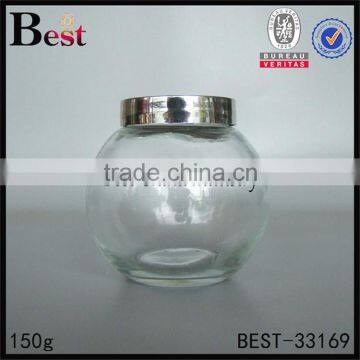 150g clear empty glass jar candy jar