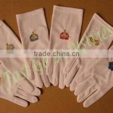 White Cotton Masonic Gloves With other Different lodge