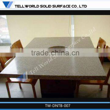 Artificial/man-made/solid surface acrylic durable restaurant hot pot table