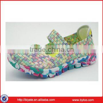 2016 hot sale colorful casual new style woven elatstic shoes