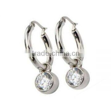 2014 fashion jewelry stainless steel hoop ear ring for girls