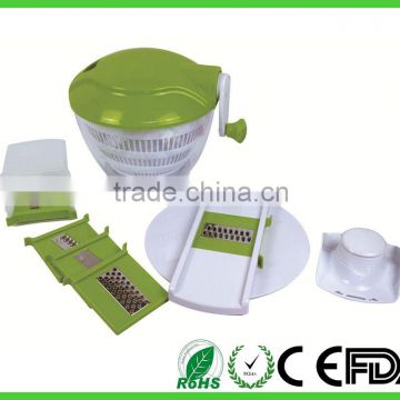 Manual Plastic Stainless Steel Kitchen Food Processor Blender Set With Salad Spinner And Slicer