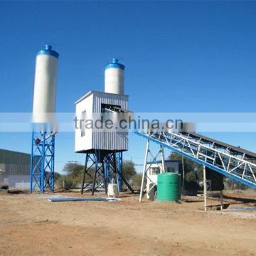 more efficiency belt conveyor tyrpr HZS60 concrete mix plant, malaysia concrete batching mixing plant for sale