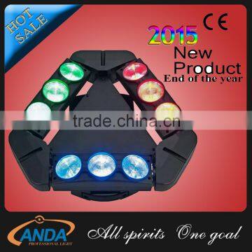 9pcs led rgbw moving head spider light with ufo