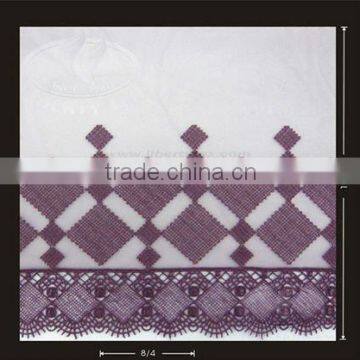 GEOMETRIC SQUARE POLYESTER EMBROIDERY VENICE LACE