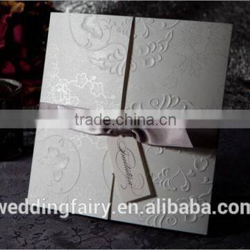 2015 High Quality fancy custom design wedding invitation card