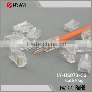LY-US073-C6 Through hole rj45 plug/cat6 rj45 connector
