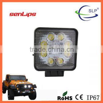 WELL SALE 27W Squar work light EPISTAR LED SPOT FLOOD BEAM IP 67 for car and motorcycle