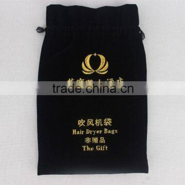 Chinese Velvet hair dryer bags with ribbon