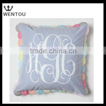 Seersucker Monogrammed Pillow Cover photo-5