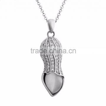 Hot sale new design silver pearl pendant silver necklace