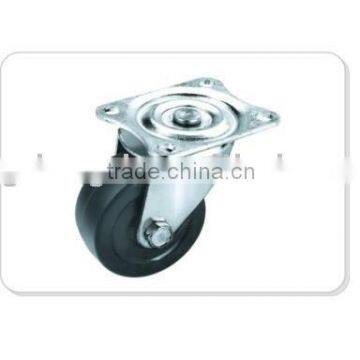 Plate swivel caster with single wheel/rotate roller