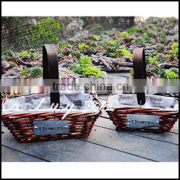 rectangular split iron with movarable handle flower baskets