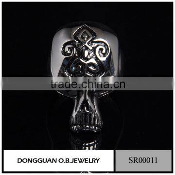 New Arrival Stainless Steel Skull Biker Ring/Motorcycle Piston Ring Design For Men photo-4
