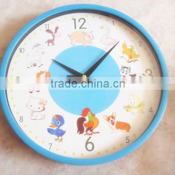 8" Round Plastic Wall Clock With Animal Sounds