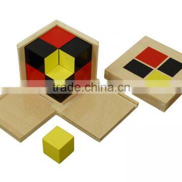 Wooden montessori sensory toys for algebraic binomial cube