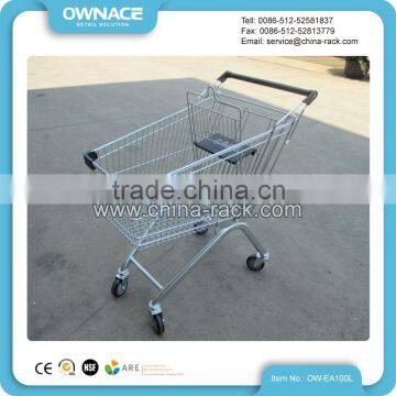 wholesale supermarket three wheel folding shopping trolley