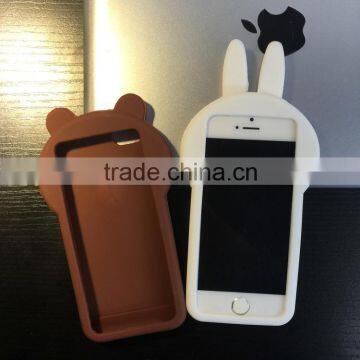 Fashion Korea 3D Cute Lovely Cartoon Lover Bear Rabbit Chicken Soft Silicone Shockproof Phone Protector Case for IPhone6 6s Plus photo-3