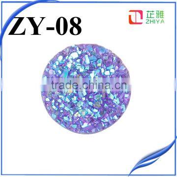 2016 Fashion Agate Geode Slice Pendant Big Round 12mm Silver Agate Druzy Tianium Druzy Cabochon photo-2