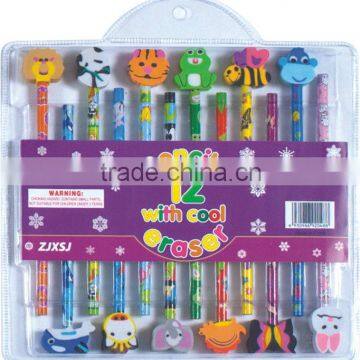 Funky Pencil With Eraser Set