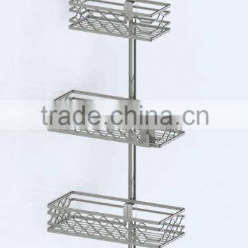 Bathroom Shower Constant Tension Caddy Pole for Shampoo,Bathroom Corner Shelf Triangular Bathroom 4-Tier Tension Corner Caddy