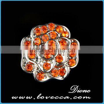 Charms fashion crystal rose flower s napbutton charms fit bracelet