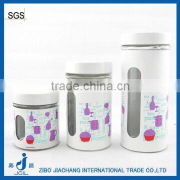glass candy and nut containers with metal skin