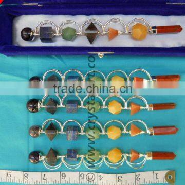 7 SPINNING CHAKRA PLATONIC SOLIDS GEOMETRY HEALING STICKS