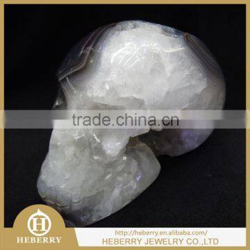 Wholesale Amethyst quartz crystal skull for sale, natural carved crystal skull for decor