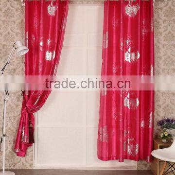 Silver foil printed window curtains