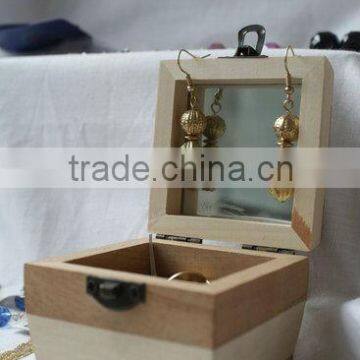 unfinished wood jewelry boxes with mirror