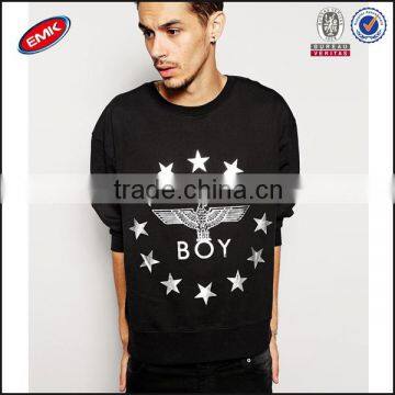 trendy mens cheap custom printed crew neck pullover hoody