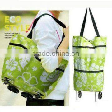 promotion hot sell fashion vegetable folding shopping trolley bag