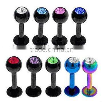 High quality titanium anodized labret ring body piercing jewelry