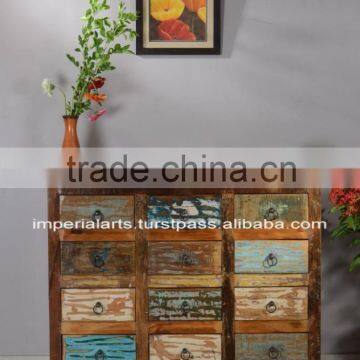 Recycled wood drawer chest