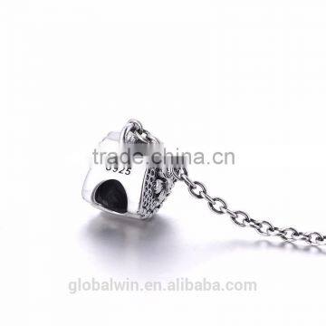 Vintage Royal Embossment Flowers S925 New Arrivals Safety Chain Imitation Stone Flower Automatic Adjust Silver Chain Charm A020 photo-4