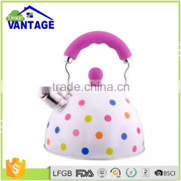 Pink Stainless Steel Whistling Kettle Non-electric Tea Collapsible Kettle
