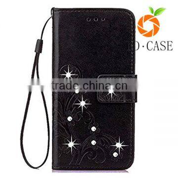 Bling Crystal Diamond PU Leather Wallet Case Cell Phone Case for Samsung Note 7