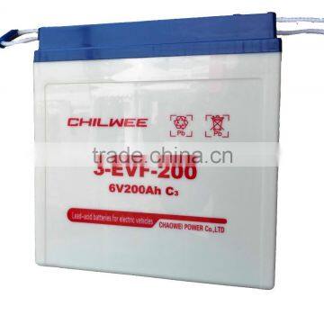 Maintenance Free (MF) Battery for electric car, electric tricycle, 6V 200Ah(A)