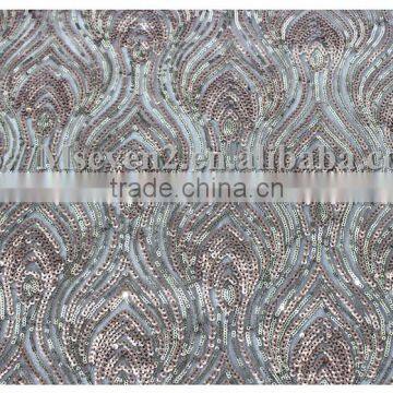 Antique Gold Fancy Pretty Glitter Sequins Embroidery Sequin Fabric for Dress photo-4