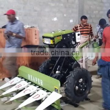 Africa Hot selling 12hp/15hp Farm Walking Tractor harvester 1.2m wide