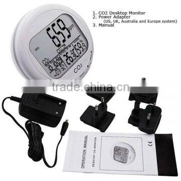 0~2000ppm Range Digital 3-in1 Round Desktop Indoor Air Quality Temperature RH Carbon Dioxide CO2 Monitor Detector photo-2