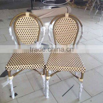 Wedding Party Chair Outdoor Stackable Wicker Bamboo Look Chair photo-3