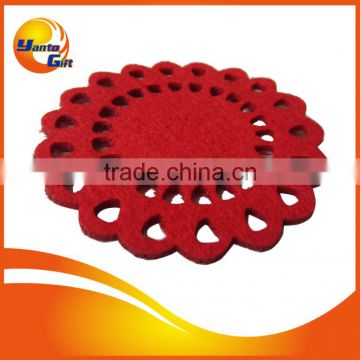 High Quality 3mm Flower Shape Felt Wine Coaster Mat for Promotion