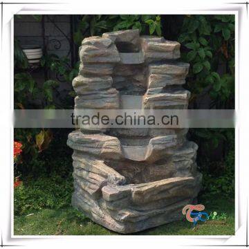 Fiberglass Artificial Rock Waterfall For Garden Fountain