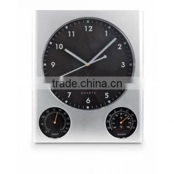 High quality plastic wall clock with thermometer and hydrometer for bedroom use